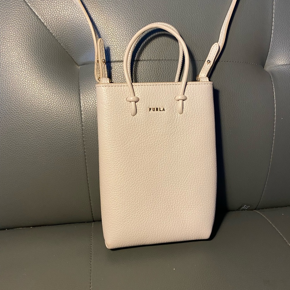 Furla Cream Leather Crossbody Bag